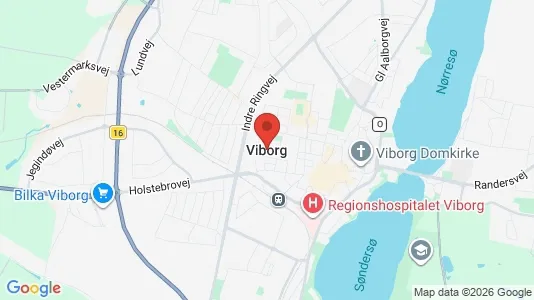 Butikslokaler til leje i Viborg - kort over placeringen