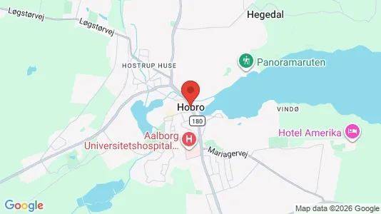 Butikslokaler til leje i Hobro - kort over placeringen