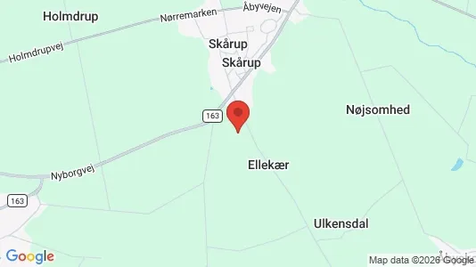 Butikslokaler til salg i Skårup Fyn - kort over placeringen