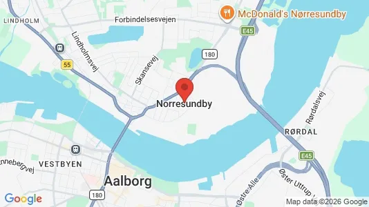 Butikslokaler til leje i Nørresundby - kort over placeringen