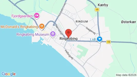 Butikslokaler til leje i Ringkøbing - kort over placeringen