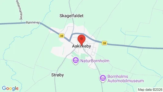 Butikslokaler til leje i Aakirkeby - kort over placeringen