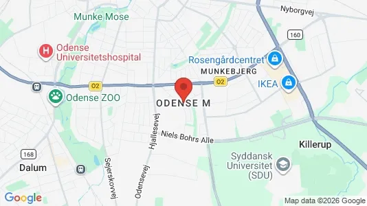 Butikslokaler til leje i Odense M - kort over placeringen