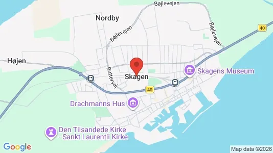 Butikslokaler til salg i Skagen - kort over placeringen