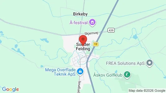 Butikslokaler til salg i Sønder Felding - kort over placeringen
