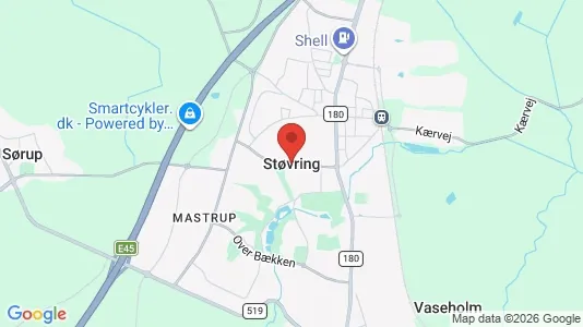 Butikslokaler til leje i Støvring - Foto fra Google Street View