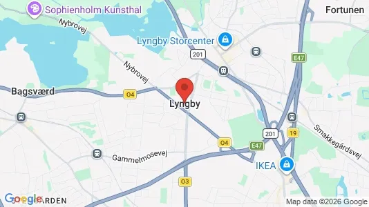 Butikslokaler til leje i Kongens Lyngby - kort over placeringen