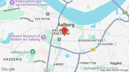 Butikslokaler til salg i Aalborg Centrum - kort over placeringen