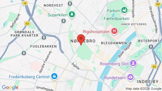 Butikslokaler til leje i Nørrebro - kort over placeringen