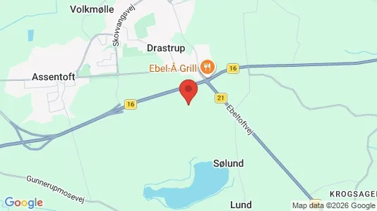 Butikslokaler til leje i Randers SØ - kort over placeringen