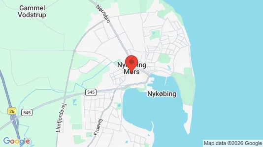 Butikslokaler til salg i Nykøbing Mors - kort over placeringen