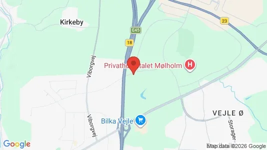 Butikslokaler til leje i Vejle Centrum - kort over placeringen