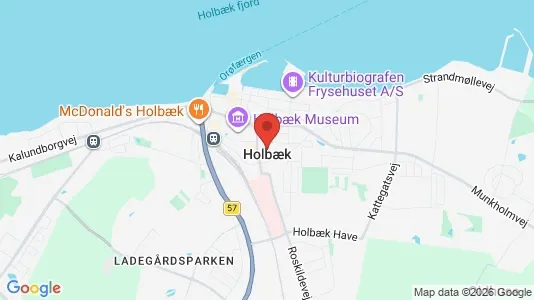 Butikslokaler til salg i Holbæk - kort over placeringen