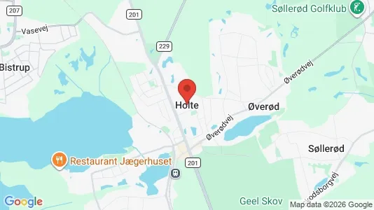Butikslokaler til leje i Holte - kort over placeringen