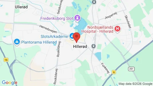 Butikslokaler til salg i Hillerød - kort over placeringen