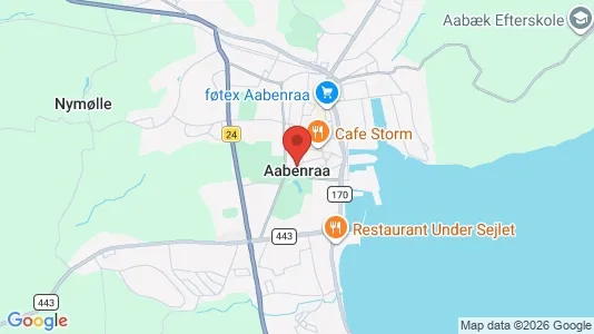 Butikslokaler til salg i Aabenraa - kort over placeringen