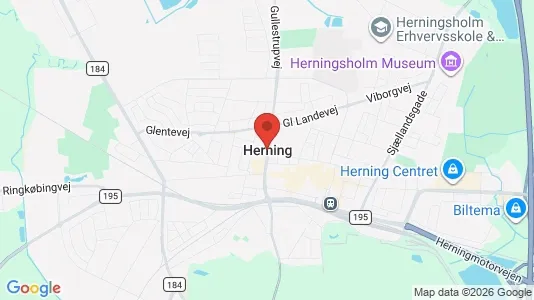 Butikslokaler til salg i Herning - kort over placeringen