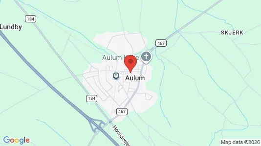 Butikslokaler til salg i Aulum - kort over placeringen
