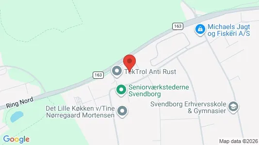 Butikslokaler til leje i Svendborg - kort over placeringen
