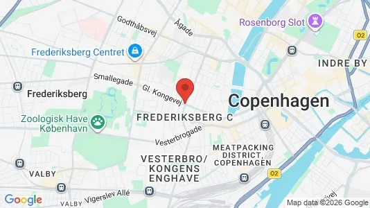 Butikslokaler til salg i Frederiksberg C - kort over placeringen