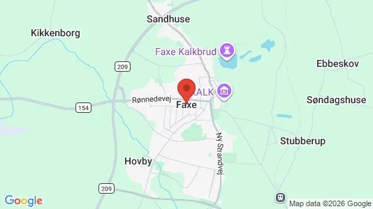 Butikslokaler til leje i Faxe - kort over placeringen