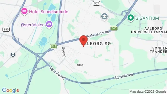 Butikslokaler til salg i Aalborg SØ - kort over placeringen