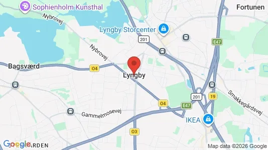 Butikslokaler til leje i Kongens Lyngby - kort over placeringen