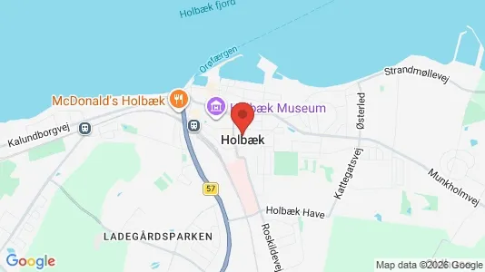 Butikslokaler til leje i Holbæk - kort over placeringen