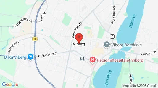 Butikslokaler til leje i Viborg - kort over placeringen