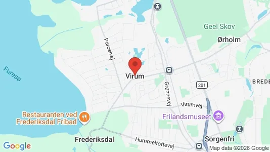 Butikslokaler til salg i Virum - kort over placeringen