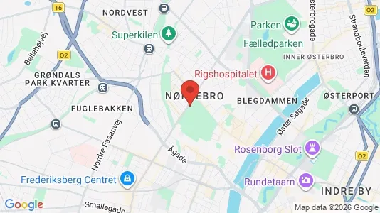 Butikslokaler til leje i Nørrebro - kort over placeringen