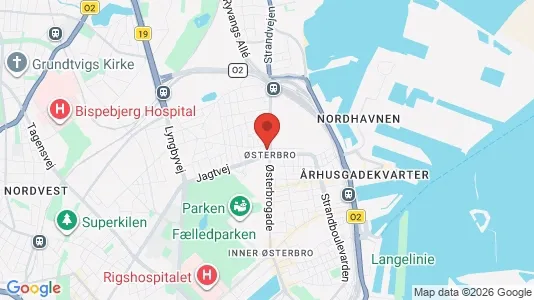 Butikslokaler til leje i Østerbro - kort over placeringen