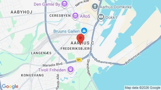 Butikslokaler til leje i Århus C - kort over placeringen